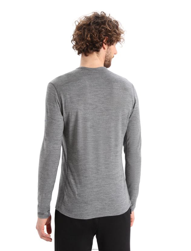 Icebreaker Men Merino 200 Oasis Long Sleeve Crewe Thermal Top Last RunGritstone Heather 80BXXP434 Clothing
