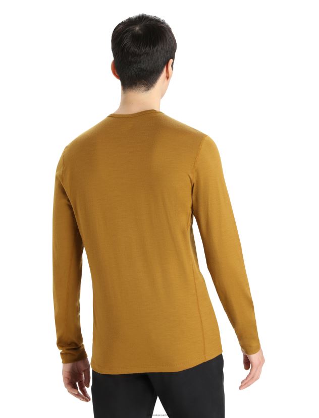 Icebreaker Men Merino 200 Oasis Long Sleeve Crewe Thermal Top Ski StripesClove 80BXXP447 Clothing