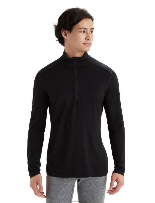 Icebreaker Men Merino 200 Oasis Long Sleeve Half Zip Thermal TopBlack 80BXXP149 Clothing
