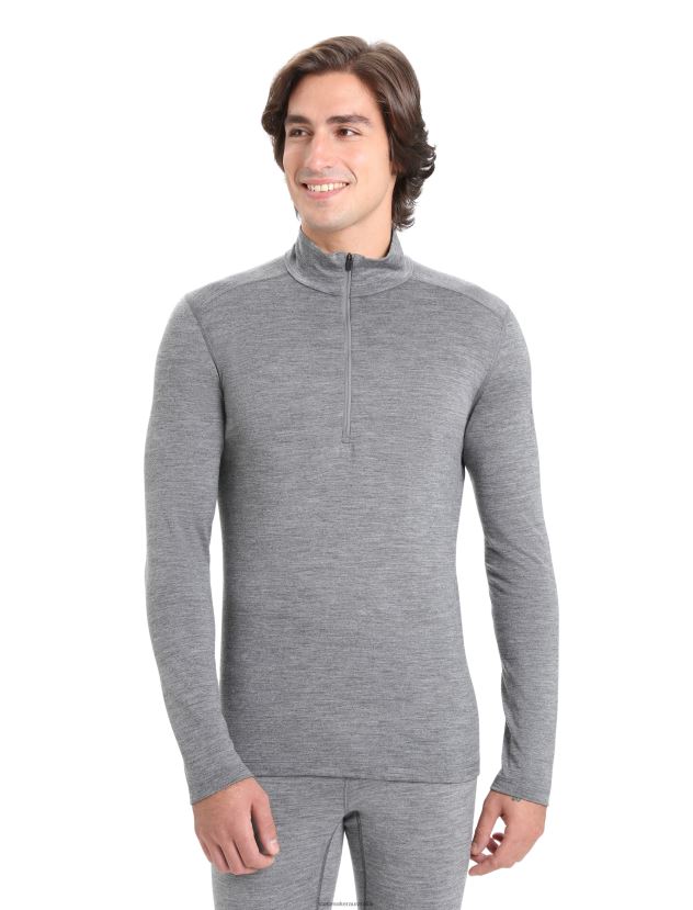 Icebreaker Men Merino 200 Oasis Long Sleeve Half Zip Thermal TopGritstone Heather 80BXXP150 Clothing