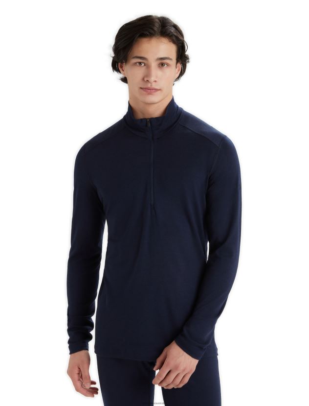 Icebreaker Men Merino 200 Oasis Long Sleeve Half Zip Thermal TopMidnight Navy 80BXXP151 Clothing