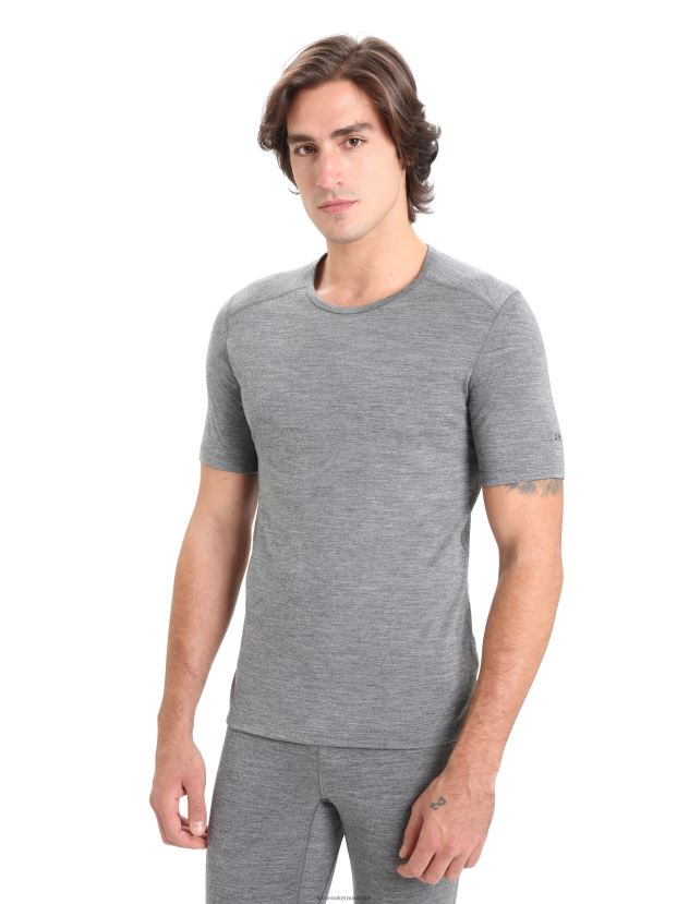 Icebreaker Men Merino 200 Oasis Short Sleeve Crewe Thermal TopGritstone Heather 80BXXP154 Clothing