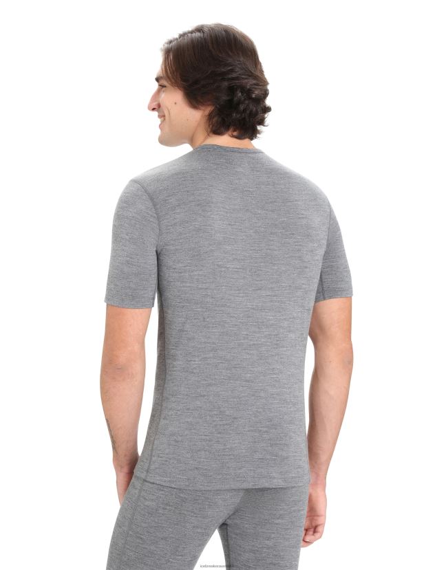 Icebreaker Men Merino 200 Oasis Short Sleeve Crewe Thermal TopGritstone Heather 80BXXP154 Clothing