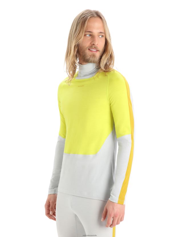 Icebreaker Men Merino 200 Sonebula Long Sleeve High Neck Thermal TopEther/Shine 80BXXP416 Clothing