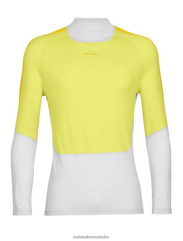 Icebreaker Men Merino 200 Sonebula Long Sleeve High Neck Thermal TopEther/Shine 80BXXP416 Clothing