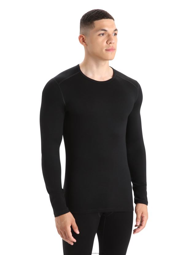 Icebreaker Men Merino 260 Tech Long Sleeve Crewe Thermal TopBlack 80BXXP139 Clothing