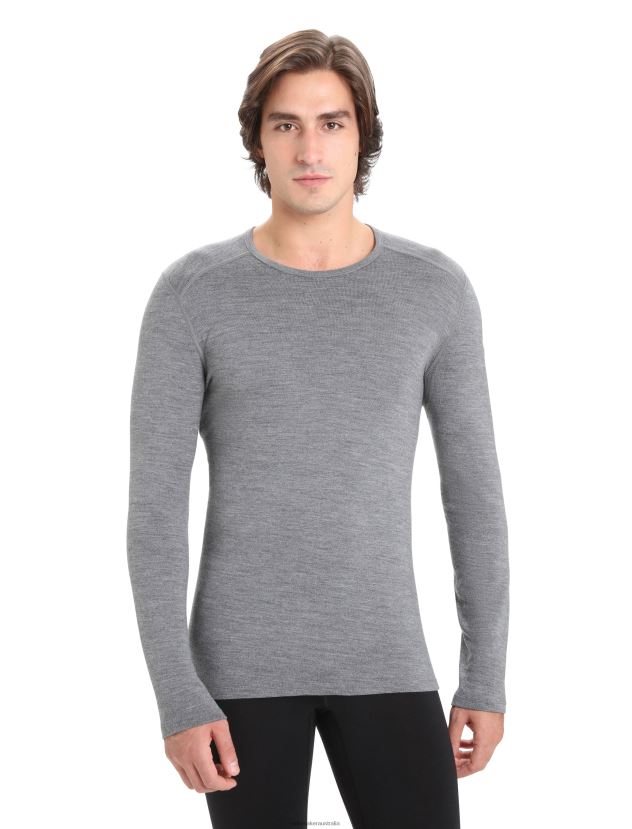 Icebreaker Men Merino 260 Tech Long Sleeve Crewe Thermal TopGritstone Heather 80BXXP141 Clothing