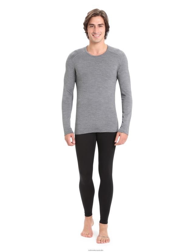 Icebreaker Men Merino 260 Tech Long Sleeve Crewe Thermal TopGritstone Heather 80BXXP141 Clothing