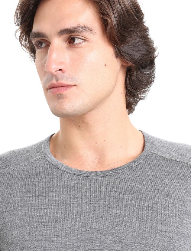 Icebreaker Men Merino 260 Tech Long Sleeve Crewe Thermal TopGritstone Heather 80BXXP141 Clothing