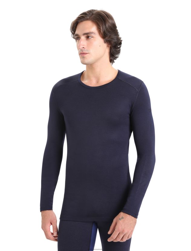 Icebreaker Men Merino 260 Tech Long Sleeve Crewe Thermal TopMidnight Navy 80BXXP140 Clothing