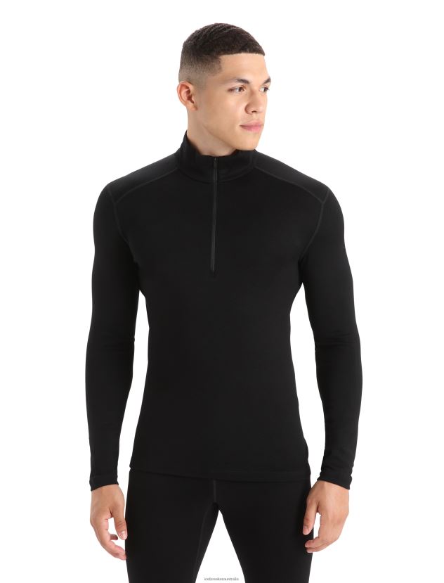 Icebreaker Men Merino 260 Tech Long Sleeve Half Zip Thermal TopBlack 80BXXP165 Clothing