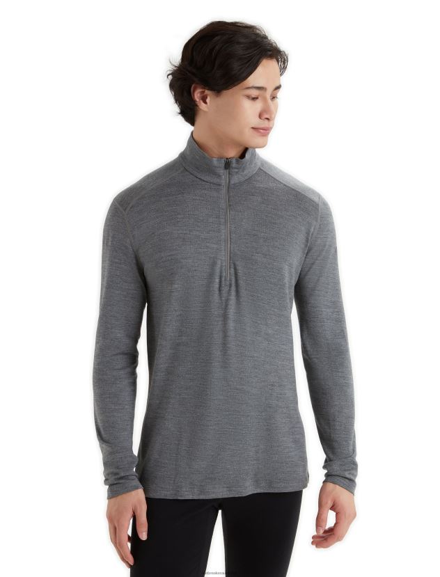 Icebreaker Men Merino 260 Tech Long Sleeve Half Zip Thermal TopGritstone Heather 80BXXP166 Clothing