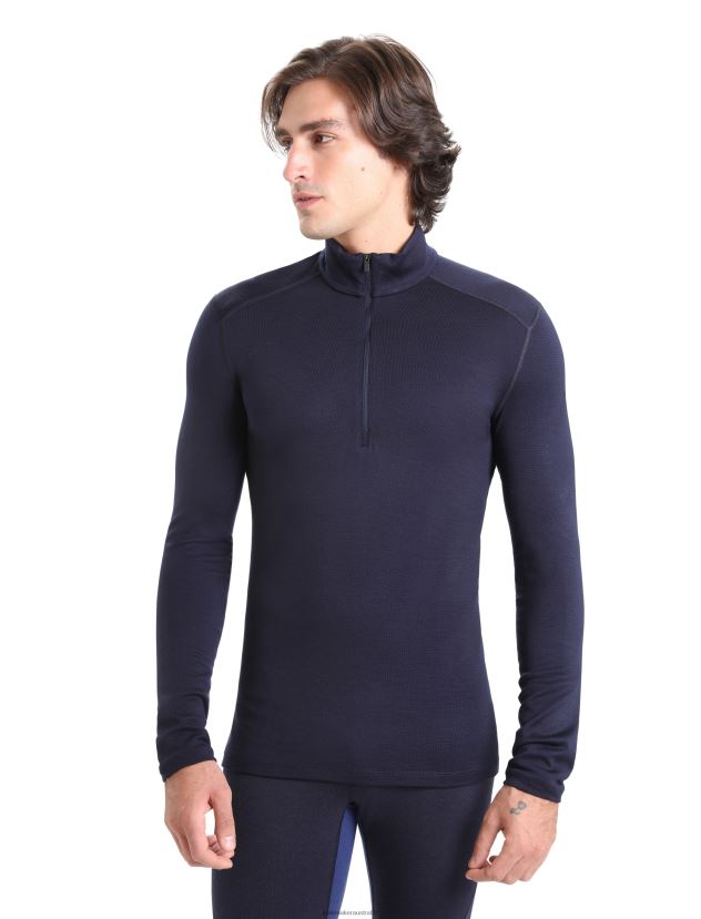Icebreaker Men Merino 260 Tech Long Sleeve Half Zip Thermal TopMidnight Navy 80BXXP167 Clothing