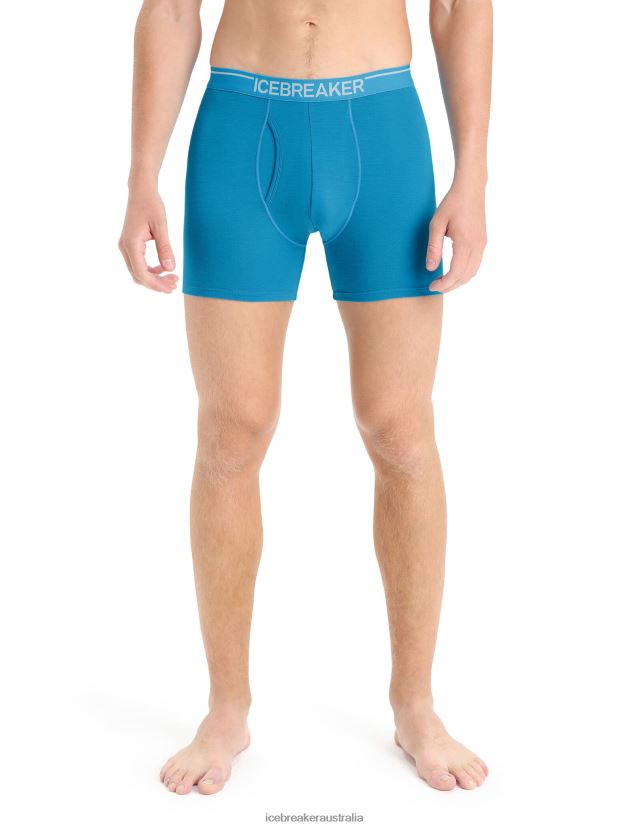 Icebreaker Men Merino Anatomica Boxers With FlyGeo Blue 80BXXP100 Clothing