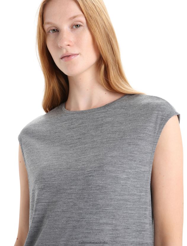 Icebreaker Women Merino Granary Sleeveless DressGritstone Heather 80BXXP729 Clothing