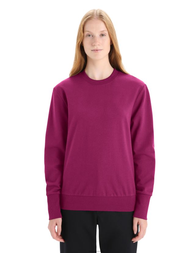 Icebreaker Women Merino Central II Long Sleeve SweatshirtGo Berry 80BXXP705 Clothing