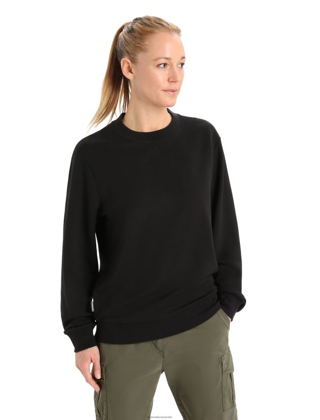 Icebreaker Women Merino Crush Long Sleeve SweatshirtBlack 80BXXP707 Clothing