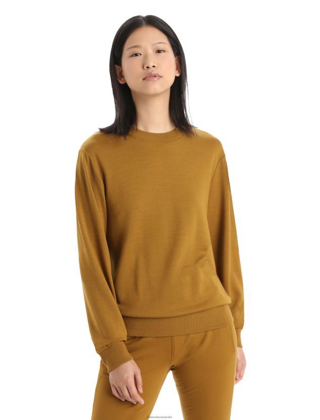 Icebreaker Women Merino Crush Long Sleeve SweatshirtClove 80BXXP905 Clothing