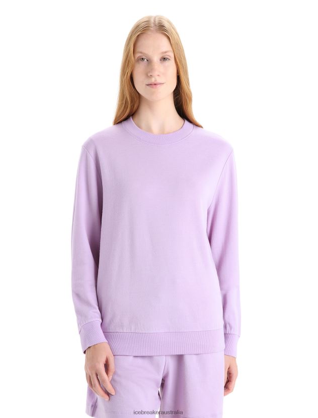 Icebreaker Women Merino Crush Long Sleeve SweatshirtPurple Gaze 80BXXP708 Clothing