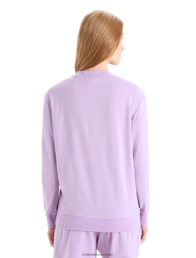 Icebreaker Women Merino Crush Long Sleeve SweatshirtPurple Gaze 80BXXP708 Clothing