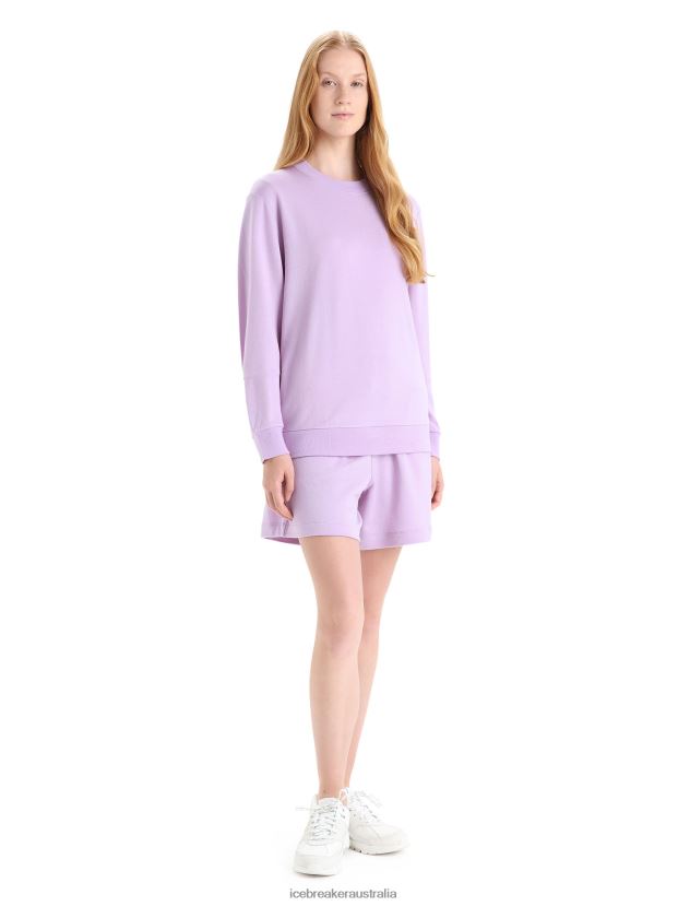 Icebreaker Women Merino Crush Long Sleeve SweatshirtPurple Gaze 80BXXP708 Clothing