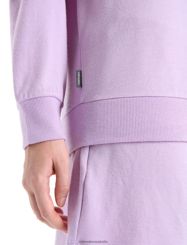 Icebreaker Women Merino Crush Long Sleeve SweatshirtPurple Gaze 80BXXP708 Clothing