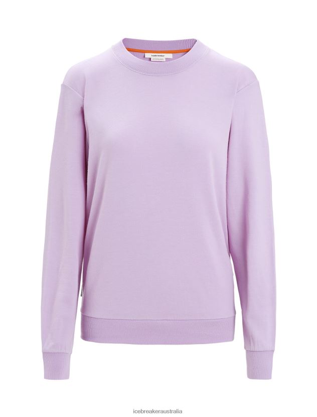 Icebreaker Women Merino Crush Long Sleeve SweatshirtPurple Gaze 80BXXP708 Clothing