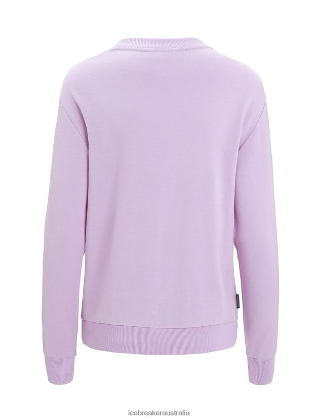 Icebreaker Women Merino Crush Long Sleeve SweatshirtPurple Gaze 80BXXP708 Clothing