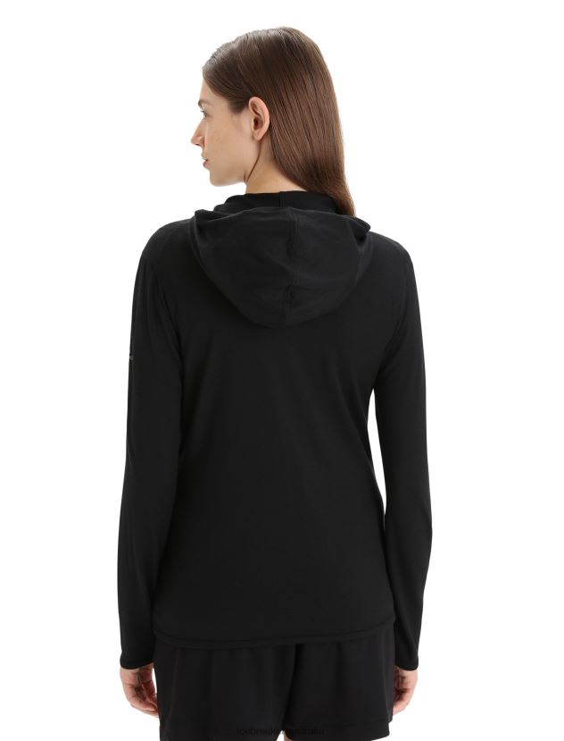 Icebreaker Women Merino Granary Long Sleeve Zip HoodieBlack 80BXXP716 Clothing