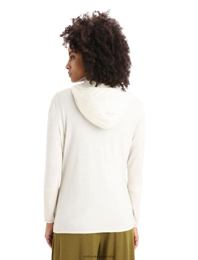 Icebreaker Women Merino Granary Long Sleeve Zip HoodieChalk 80BXXP717 Clothing