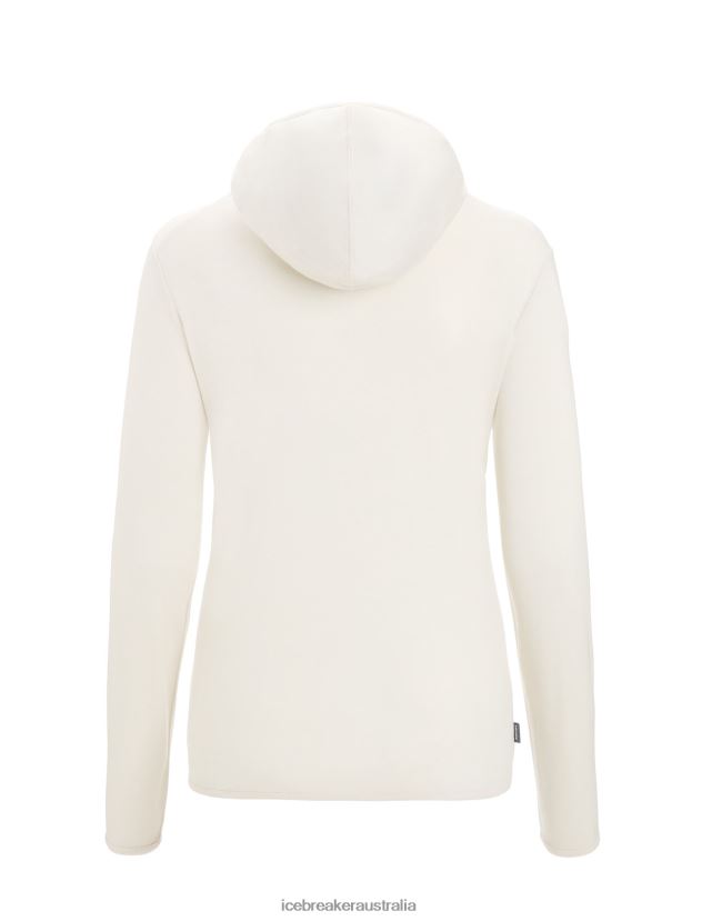 Icebreaker Women Merino Granary Long Sleeve Zip HoodieChalk 80BXXP717 Clothing
