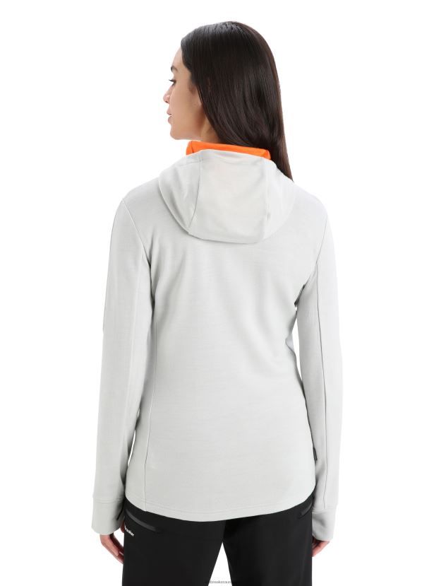 Icebreaker Women Merino Quantum III Long Sleeve Zip HoodieEther/Flash 80BXXP897 Clothing