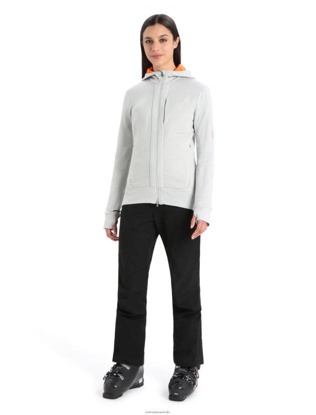 Icebreaker Women Merino Quantum III Long Sleeve Zip HoodieEther/Flash 80BXXP897 Clothing