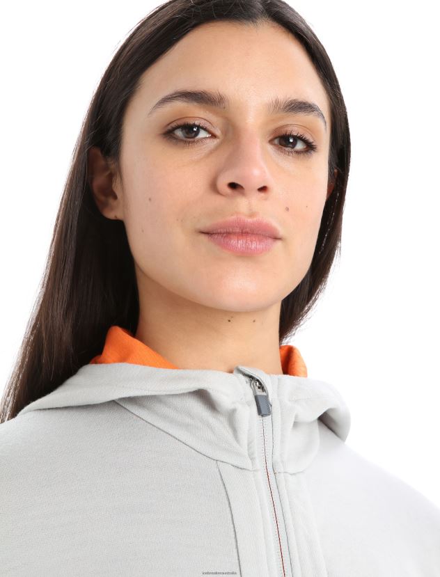 Icebreaker Women Merino Quantum III Long Sleeve Zip HoodieEther/Flash 80BXXP897 Clothing