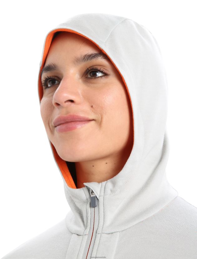 Icebreaker Women Merino Quantum III Long Sleeve Zip HoodieEther/Flash 80BXXP897 Clothing