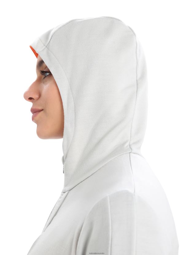 Icebreaker Women Merino Quantum III Long Sleeve Zip HoodieEther/Flash 80BXXP897 Clothing