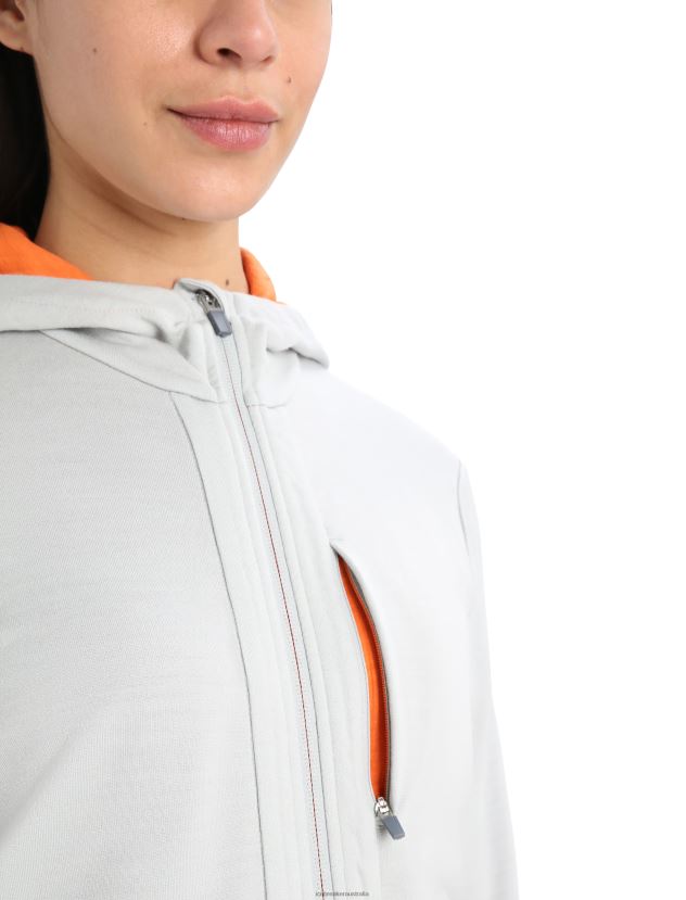 Icebreaker Women Merino Quantum III Long Sleeve Zip HoodieEther/Flash 80BXXP897 Clothing