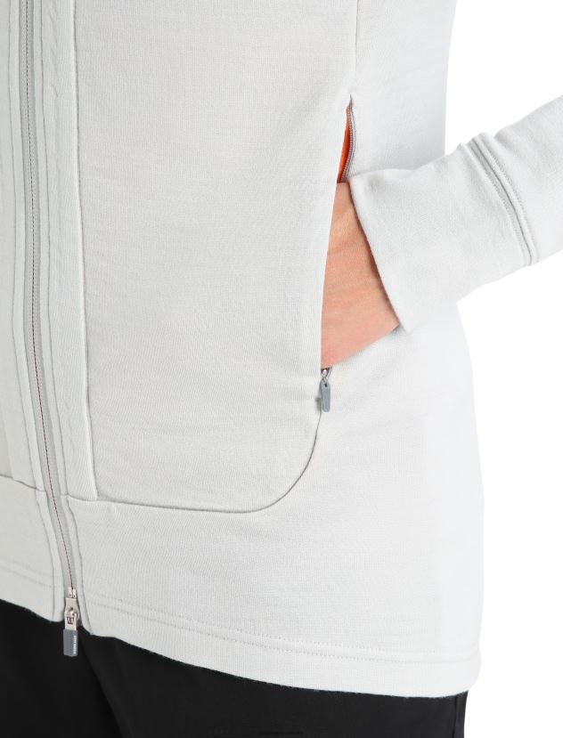 Icebreaker Women Merino Quantum III Long Sleeve Zip HoodieEther/Flash 80BXXP897 Clothing