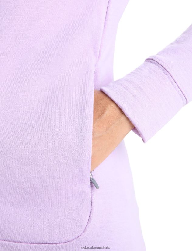 Icebreaker Women Merino Quantum III Long Sleeve Zip HoodiePurple Gaze/Go Berry 80BXXP699 Clothing