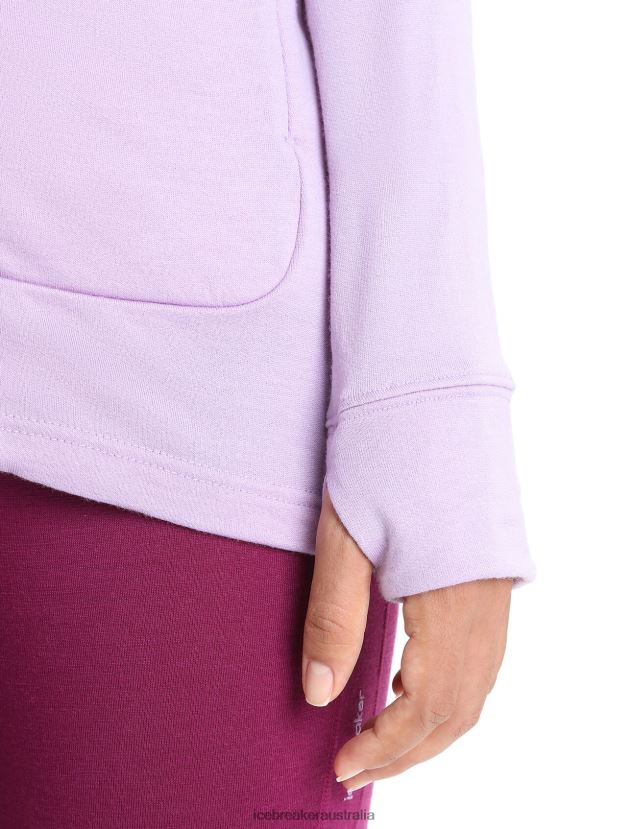 Icebreaker Women Merino Quantum III Long Sleeve Zip HoodiePurple Gaze/Go Berry 80BXXP699 Clothing