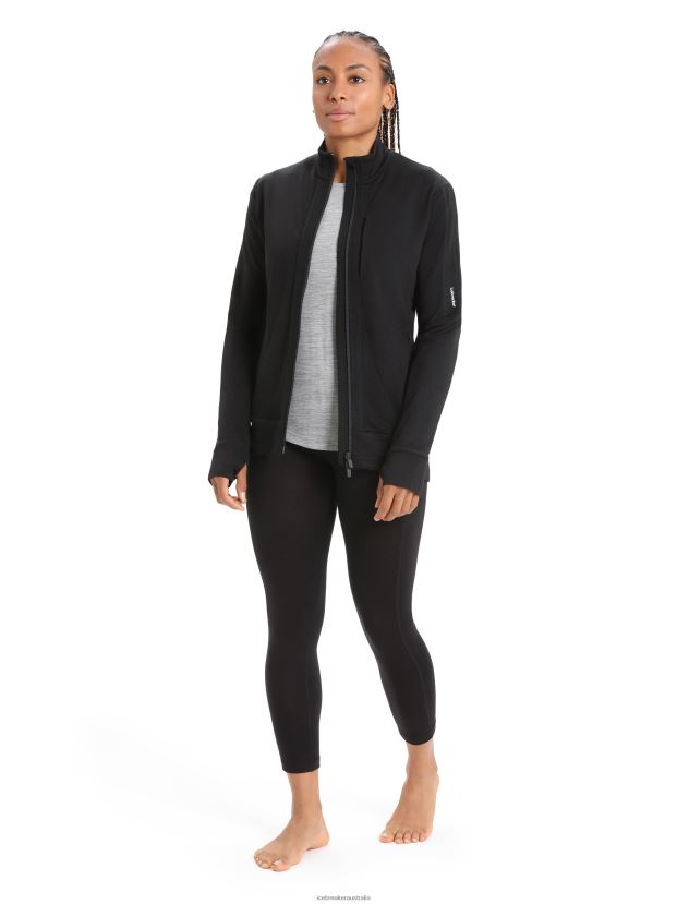 Icebreaker Women Merino Quantum III Long Sleeve Zip JacketBlack 80BXXP714 Clothing