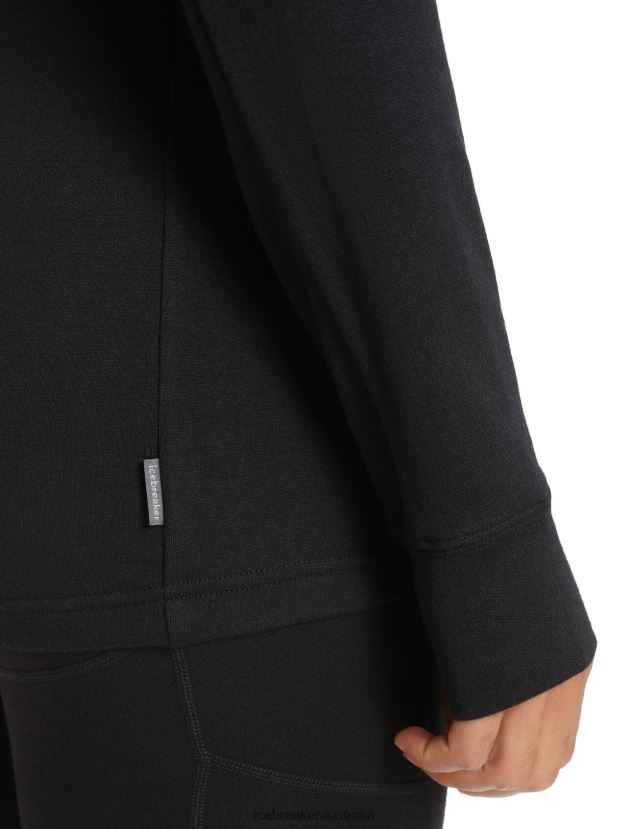 Icebreaker Women Merino Quantum III Long Sleeve Zip JacketBlack 80BXXP714 Clothing