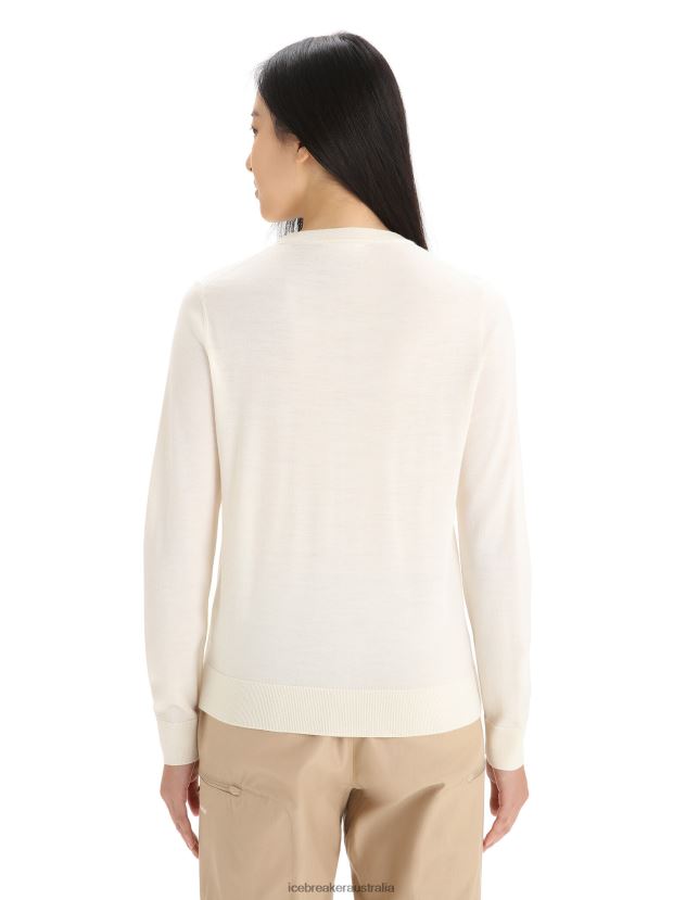 Icebreaker Women Merino Wilcox Long Sleeve SweaterChalk 80BXXP720 Clothing