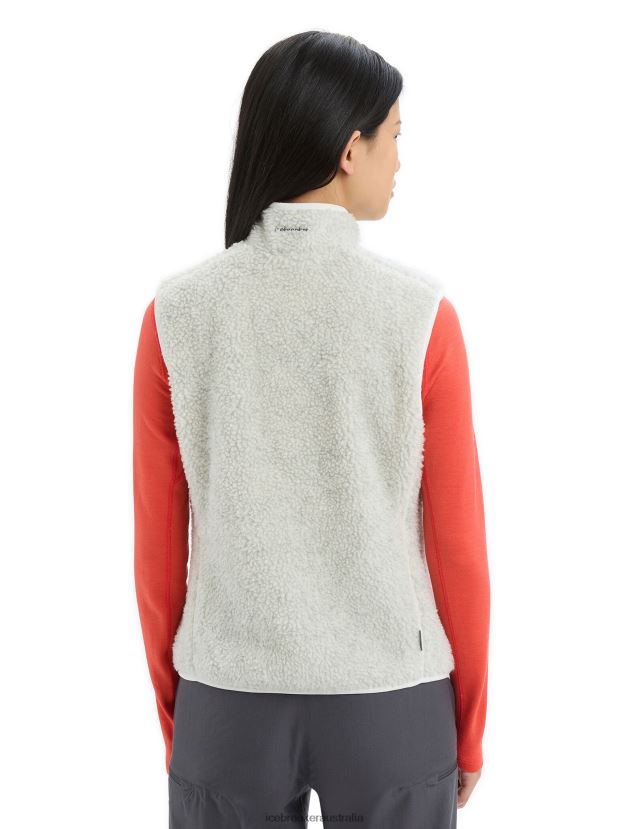 Icebreaker Women RealFleece Merino High Pile VestEcru Heather 80BXXP677 Clothing
