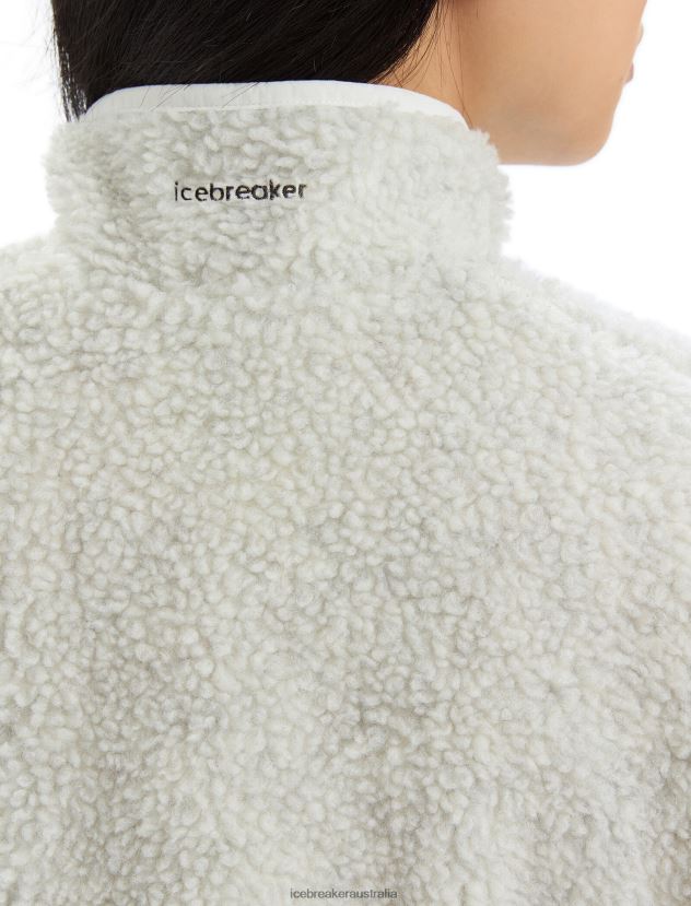 Icebreaker Women RealFleece Merino High Pile VestEcru Heather 80BXXP677 Clothing
