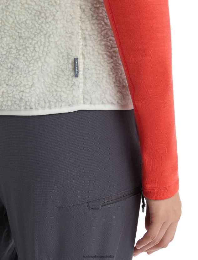 Icebreaker Women RealFleece Merino High Pile VestEcru Heather 80BXXP677 Clothing