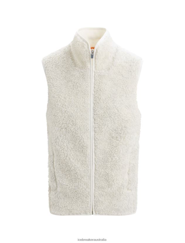 Icebreaker Women RealFleece Merino High Pile VestEcru Heather 80BXXP677 Clothing