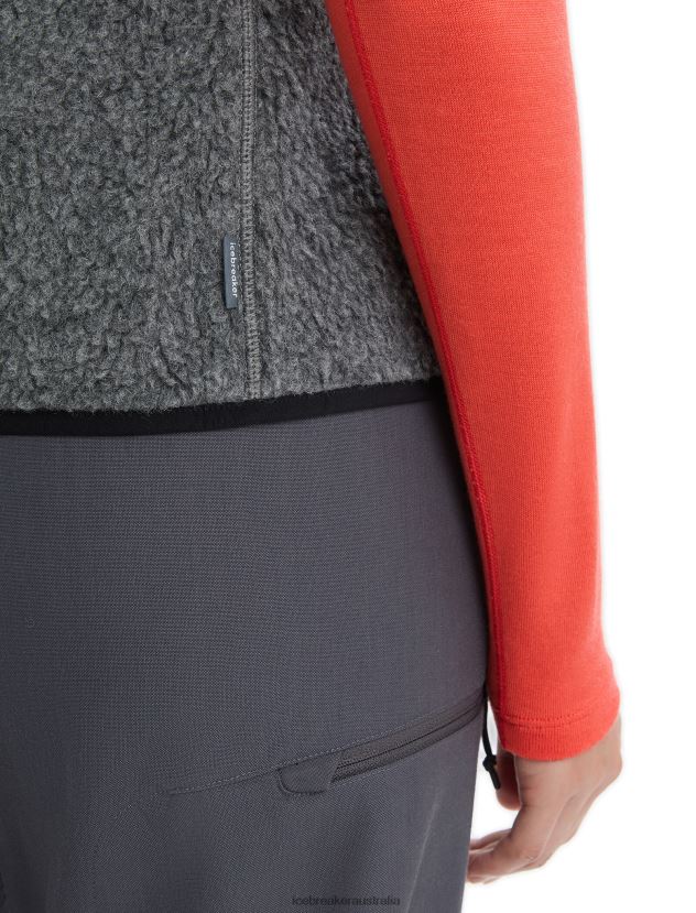 Icebreaker Women RealFleece Merino High Pile VestGritstone Heather 80BXXP678 Clothing