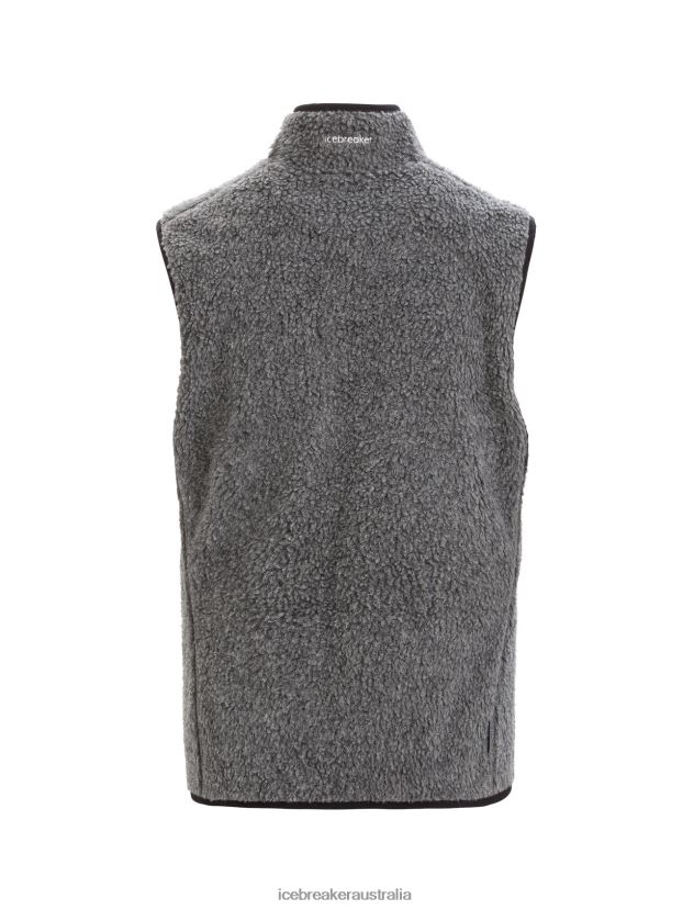 Icebreaker Women RealFleece Merino High Pile VestGritstone Heather 80BXXP678 Clothing