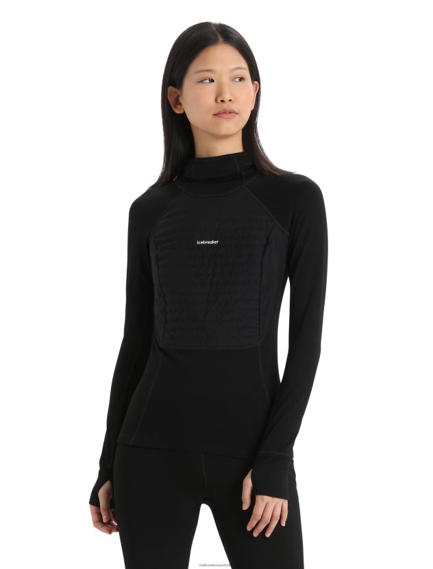 Icebreaker Women ZoneKnit Merino Insulated Long Sleeve Thermal HoodieBlack 80BXXP597 Clothing